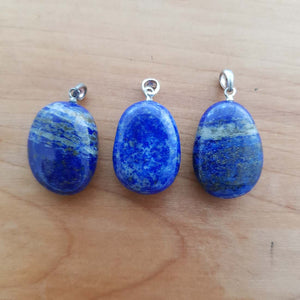 Lapis Tumbled Pendant (assorted. sterling silver bale)