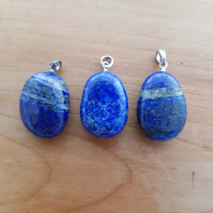 Lapis Tumbled Pendant (assorted. sterling silver bale)