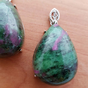 Ruby in Zoisite Pendant (assorted. Indian silver)