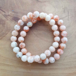 Sunstone Bracelet. (assorted approx. 8mm round beads)