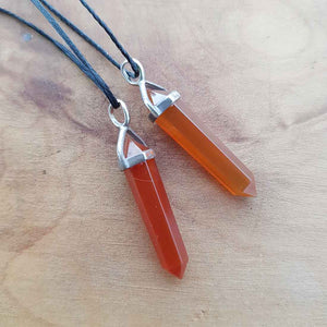 Carnelian Point Pendant (small. sterling silver)