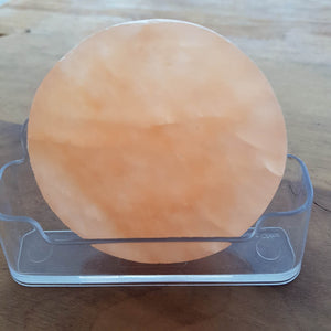 Orange Selenite Round Slab (assorted. approx. 7x7x1cm)