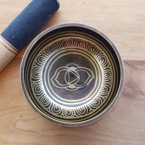 Tibetan Symbols Singing Bowl. (assorted. approx. 11.8cm diameter)