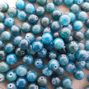Blue Apatite Bead (assorted. approx. 8mm round)