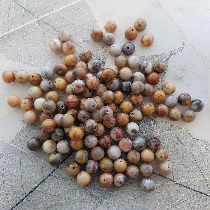 Crazy Lace Agate Bead (assorted. round. approx. 8mm)
