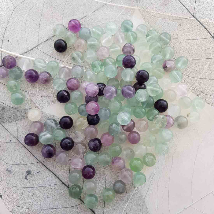 Fluorite Bead (assorted. round. approx. 8mm)