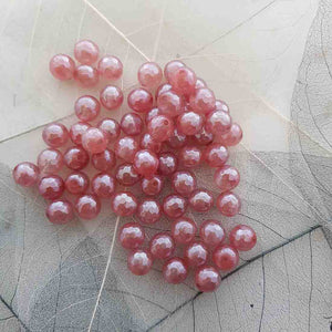 Electroplated Cherry Quartz Coloured Glass Beads (8mm)