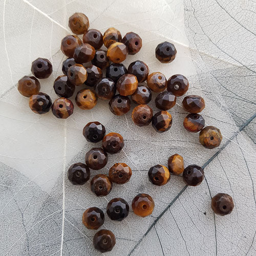 Gold Tigers Eye Faceted Bead (abacus shape 8mm)