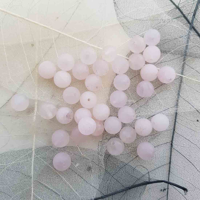 Rose Quartz Frosted Bead (assorted. round. approx. 8mm)