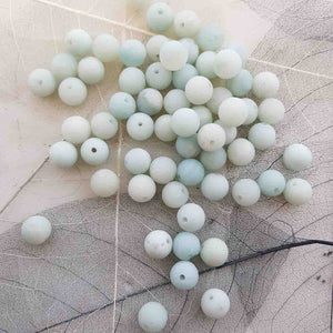 Amazonite Frosted Bead. (assorted beads. approx. 8mm)