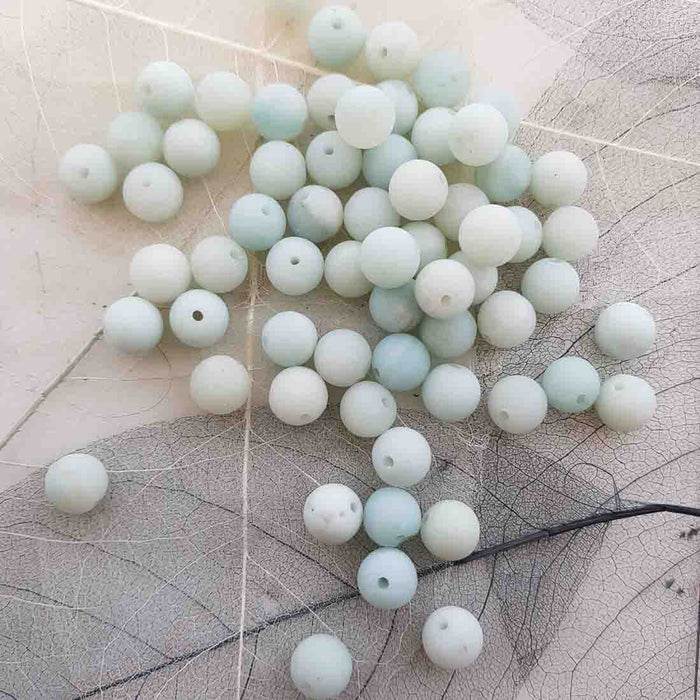 Amazonite Frosted Bead (assorted beads. approx. 8mm)