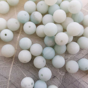 Amazonite Frosted Bead. (assorted beads. approx. 8mm)