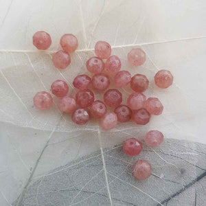 Strawberry Quartz Faceted Bead (abacus shape 6-8mm)