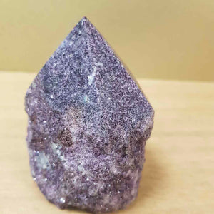 Lepidolite Polished Point with Rough Cut Base (approx. 8.5x6.5x5cm)