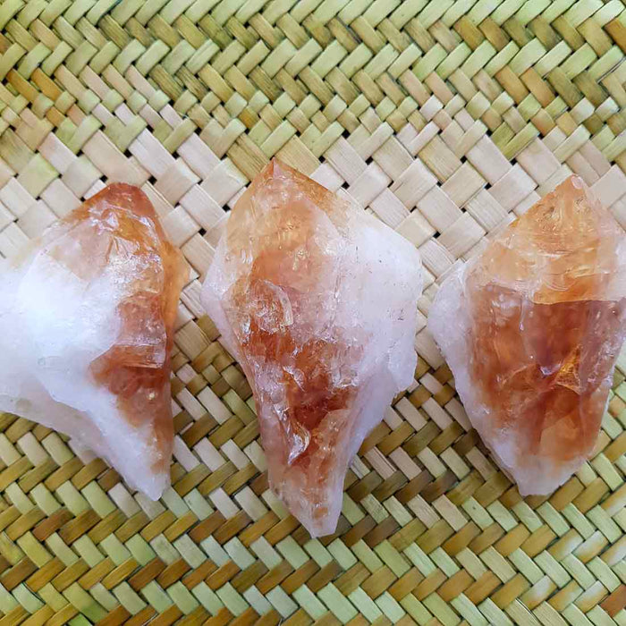 Citrine Raw Point (heat treated. assorted. approx 6.5-9x3.8-4.9cm)