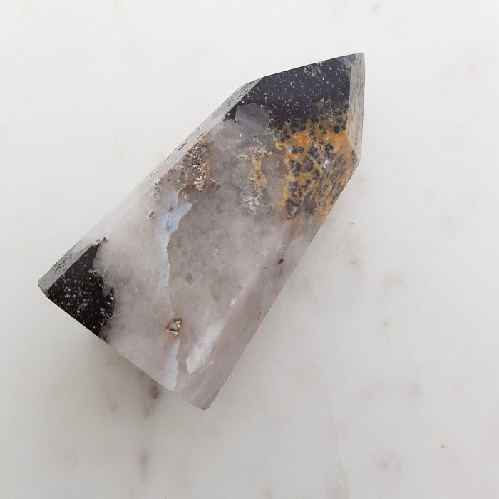 Dendritic Agate Polished Point (approx. 7.5x2.5x3.5cm)