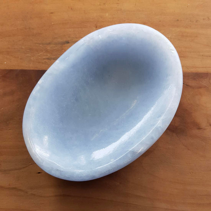 Blue Calcite Dish (approx. 13.5x9.5x2cm)
