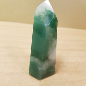 Green Aventurine & Quartz Polished Point (approx. 8.5x2.5x3.5cm)