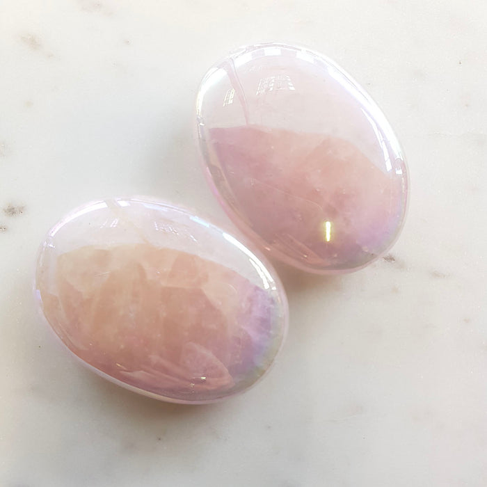 Rose Aura Palm Stone (assorted. approx. 6-6.3x3.7-3.9cm)