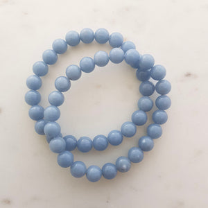 Angelite Bracelet (assorted. approx. 8mm round beads)