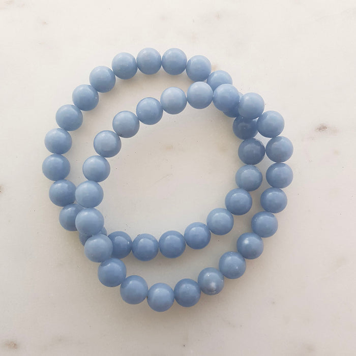 Angelite Bracelet (assorted. approx. 8mm round beads)