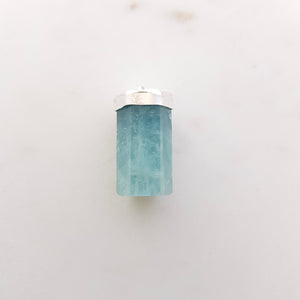 Aquamarine Rod Pendant (sterling silver)