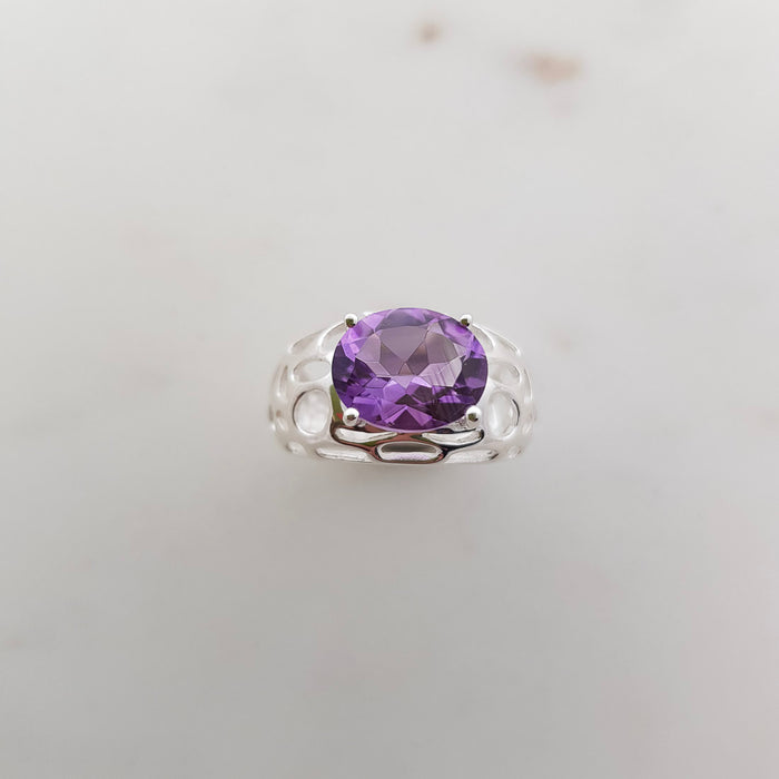 Amethyst Ring (sterling silver filigree setting)