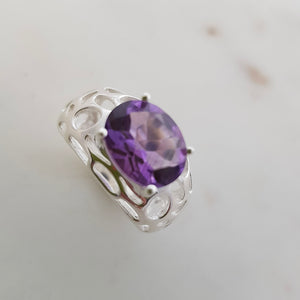 Amethyst Ring (sterling silver filigree setting)