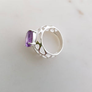 Amethyst Ring (sterling silver filigree setting)