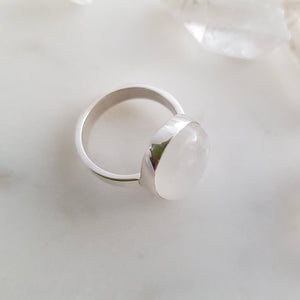 Rainbow Moonstone Ring (sterling silver)