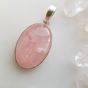 Rose Quartz Pendant (sterling silver)