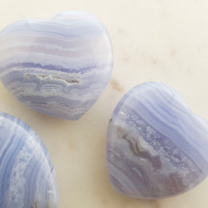 Blue Lace Agate Heart (assorted. approx. 4x4x1cm)
