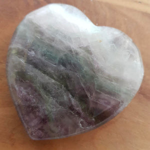 Rainbow Fluorite Heart (approx. 6.5x6.5x1cm)