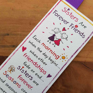 Sisters are Forever Friends Bookmark (approx. 5.5x18.5cm)