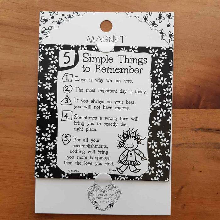 Simple Things to Remember Magnet (approx. 9x9cm)