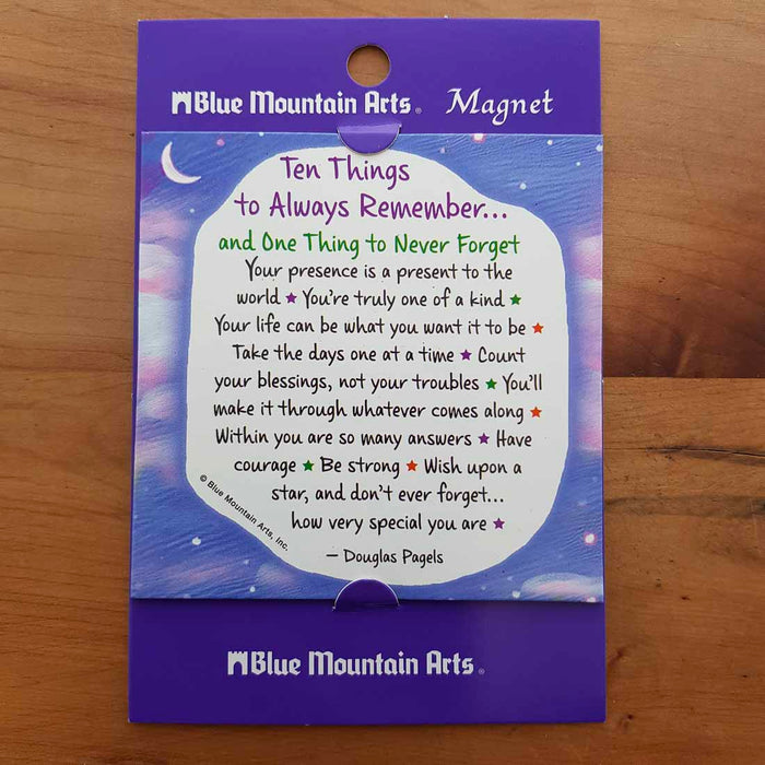 Ten Things to Always Remember Magnet (approx. 9x9cm)