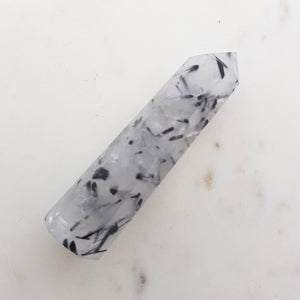 Tourmalinated Quartz Point (approx. 8.5x2cm)