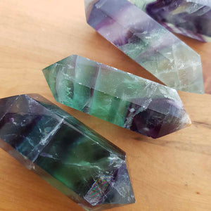 Rainbow Fluorite Double Terminated Faceted Wand (assorted approx. 5.5-6.5x2cm)