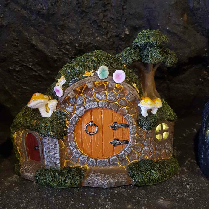 Fairy Garden House with Tree (LED lights approx. 15x18.8x:9.8cm)