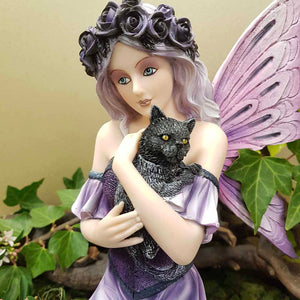 Pink Fairy & Her Black Cat (approx. 24x22.5x25.5cm)