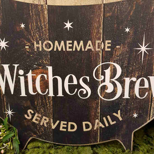 Homemade Witches Brew Served Daily Sign (approx. 24x24cm)