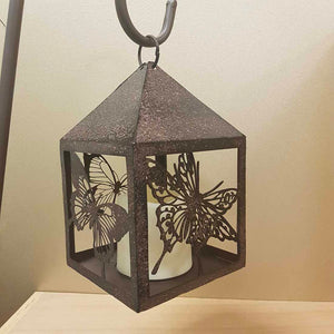Butterfly Lantern on a Stake with LED Candle (approx. 110x19x13cm)