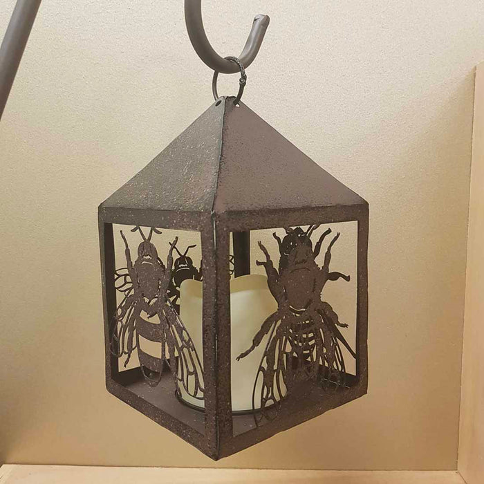 Bee Lantern on a Stake with LED Candle (approx. 110x19x13cm)