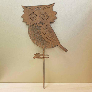 Rustic Owl Garden Stake (metal. approx. 36x20cm)