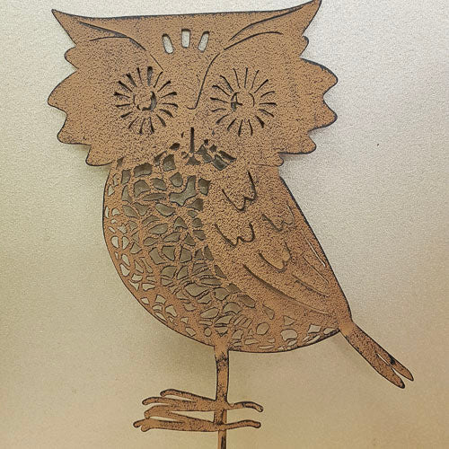 Rustic Owl Garden Stake (metal. approx. 36x20cm)