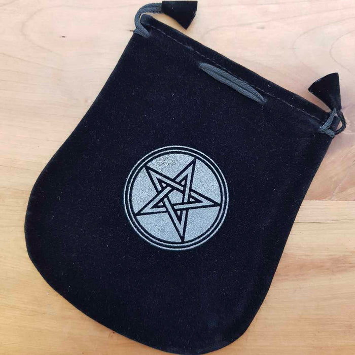 Pentacle Velvet Bag with Drawstring (approx. 14x12cm)