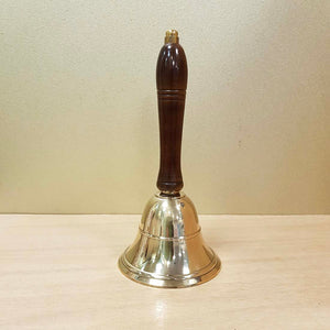 Brass Bell with Wooden Handle (approx. 19x9cm)