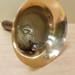 Brass Bell with Wooden Handle (approx. 19x9cm)