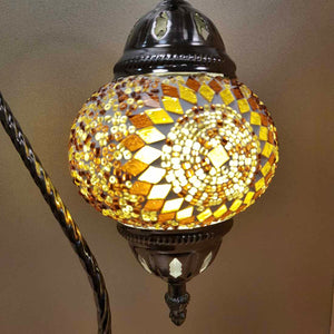 Honey & Amber Turkish Swan Neck Style Mosaic Lamp