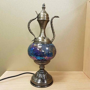 Purple & Blue Tones Teapot Turkish Style Mosaic Lamp